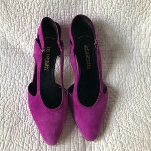 Vintage Maserati Kitten Keel Suede Fuchsia